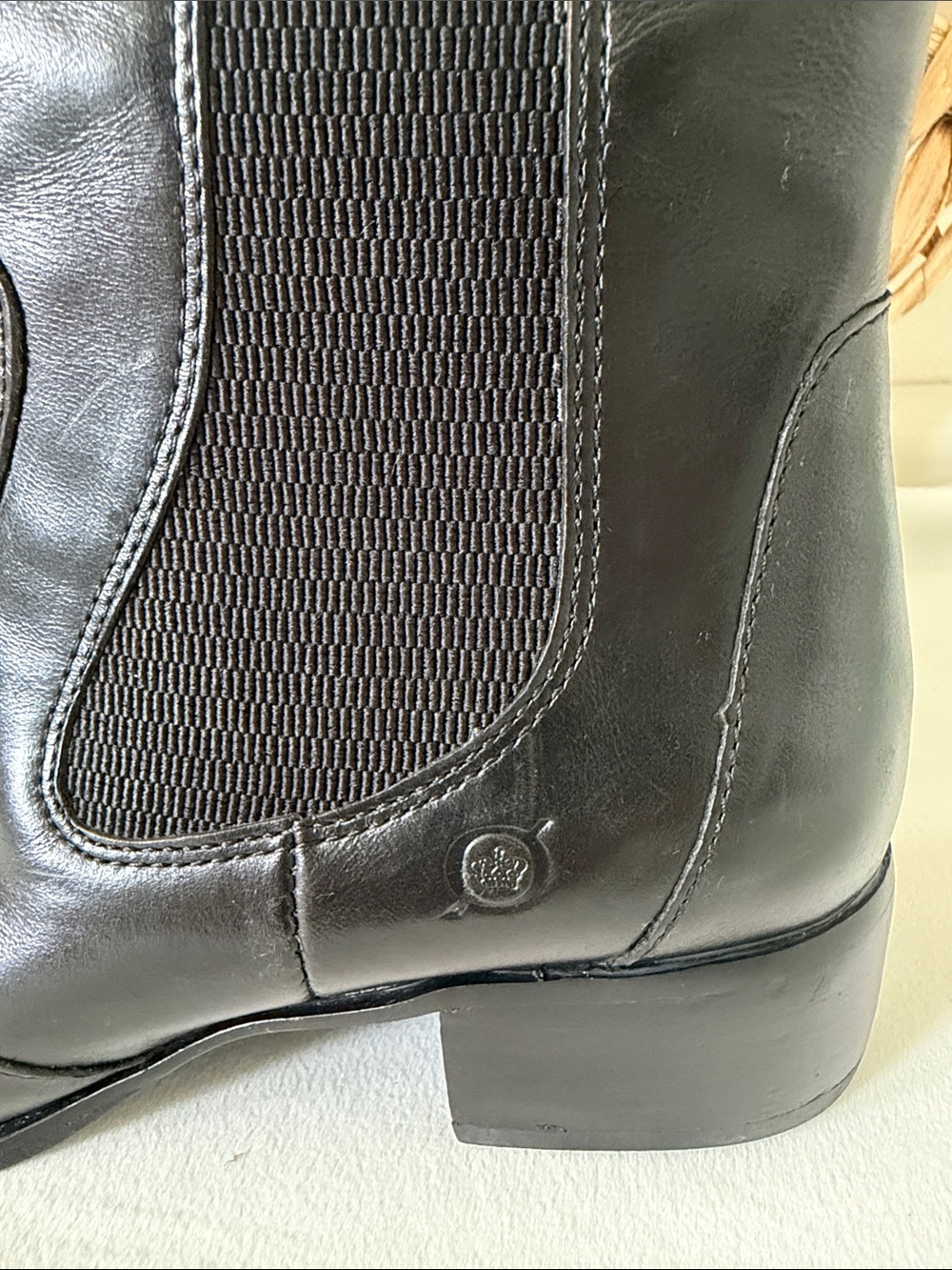 Born Black Leather Tall Riding Boots Women’s Size 8 M Wide Calf Pull-On - Picture 3 of 11